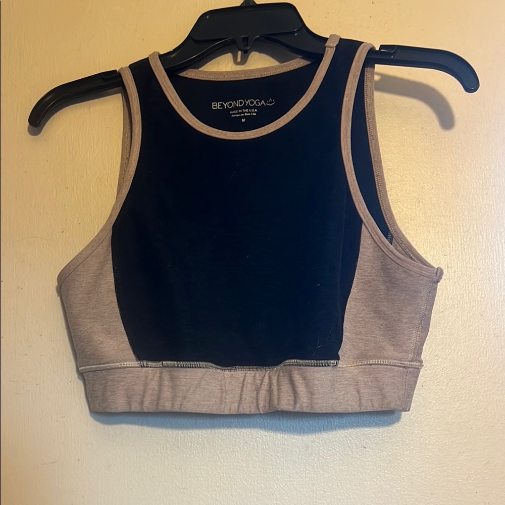 Beyond Yoga Spacedye On Block Bra, Darkest Night-Chai